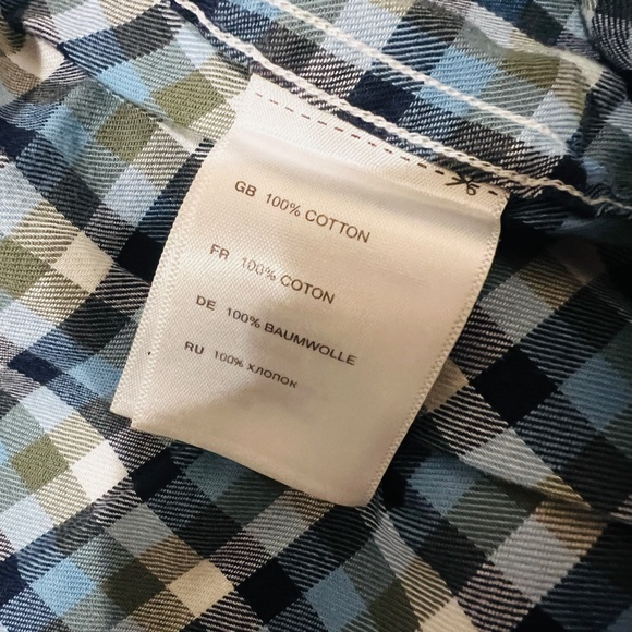 True Nation 3XL Plaid gingham button up Shirt LS Mens Blue Green outdoor preppy - Picture 8 of 10